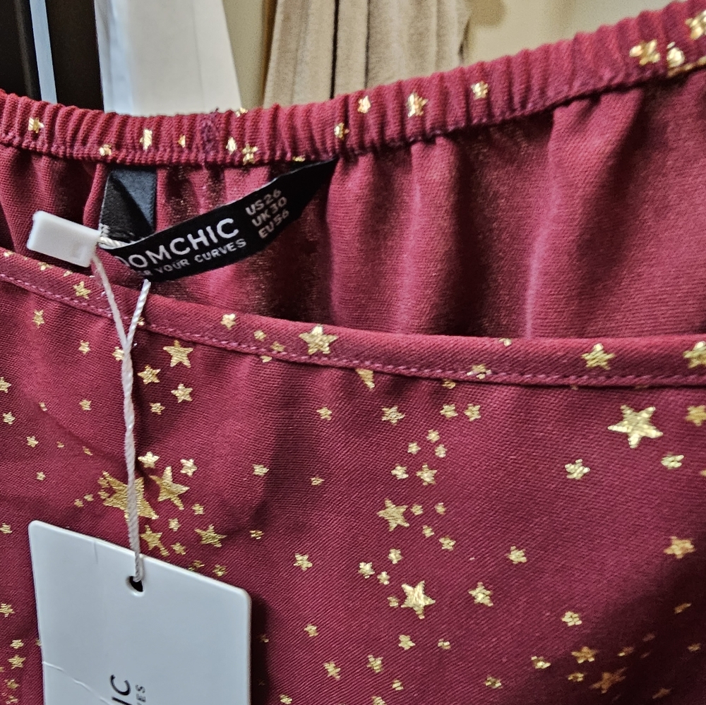 Red and Gold Plus Size Dress